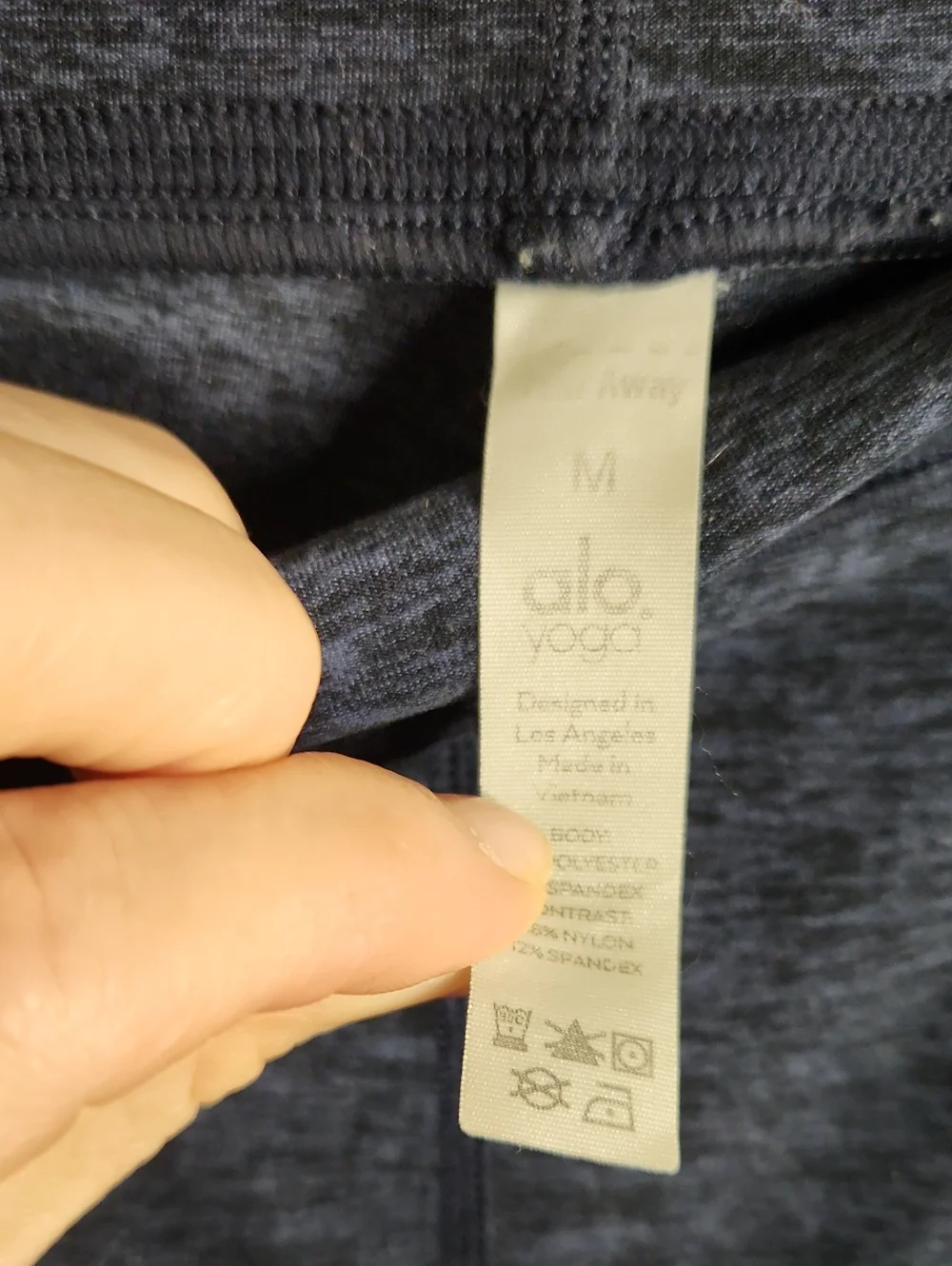 Alo Yoga Blue Heatherwd Leggings In Size M.